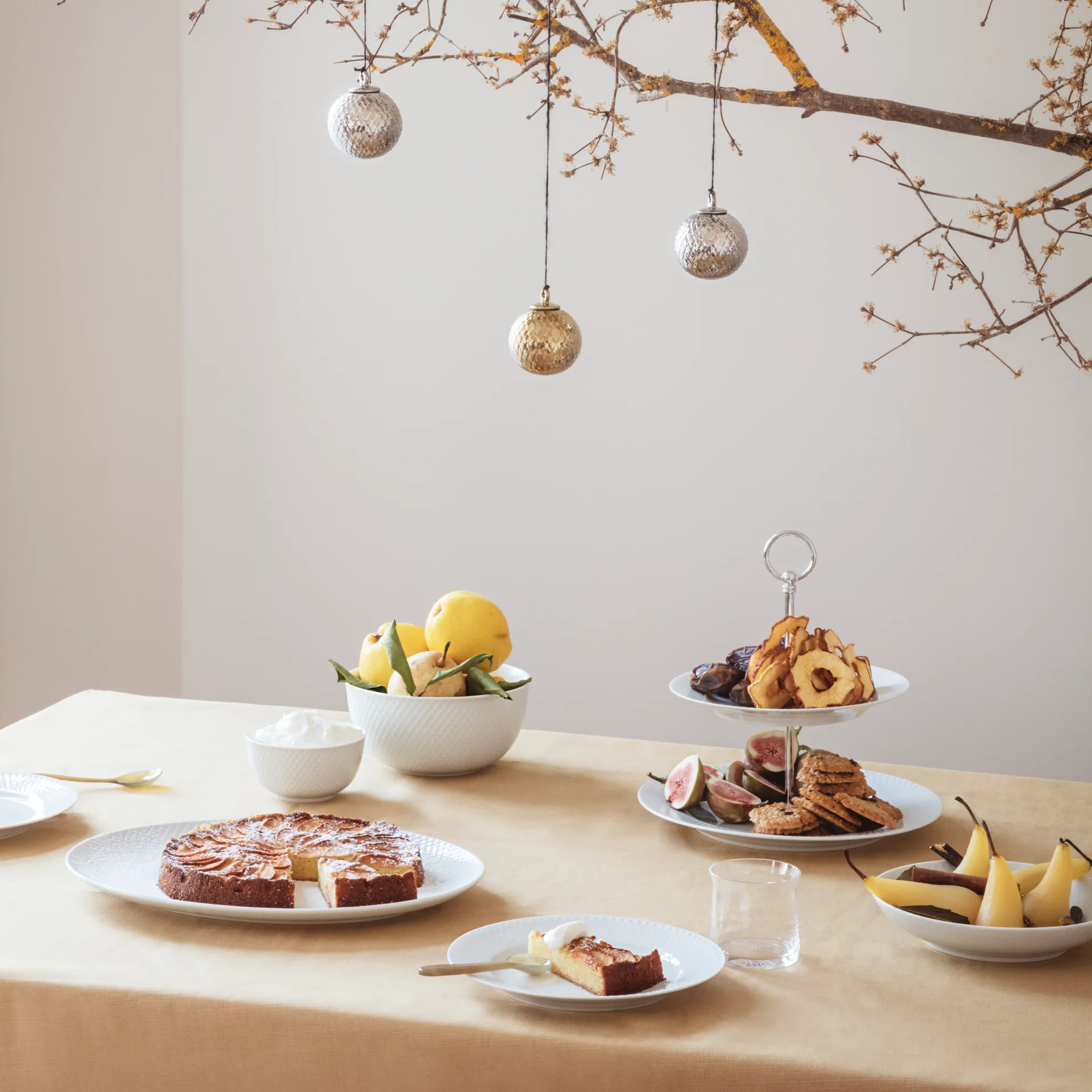 Bol para servir Rhombe Ø17,5 cm, blanco Lyngby Porcelæn