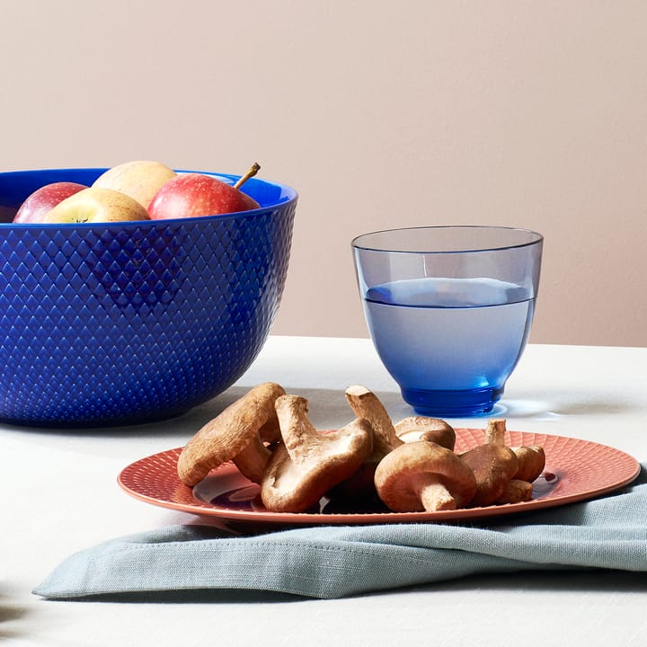 Bol para servir Rhombe Ø22 cm, azul oscuro Lyngby Porcelæn