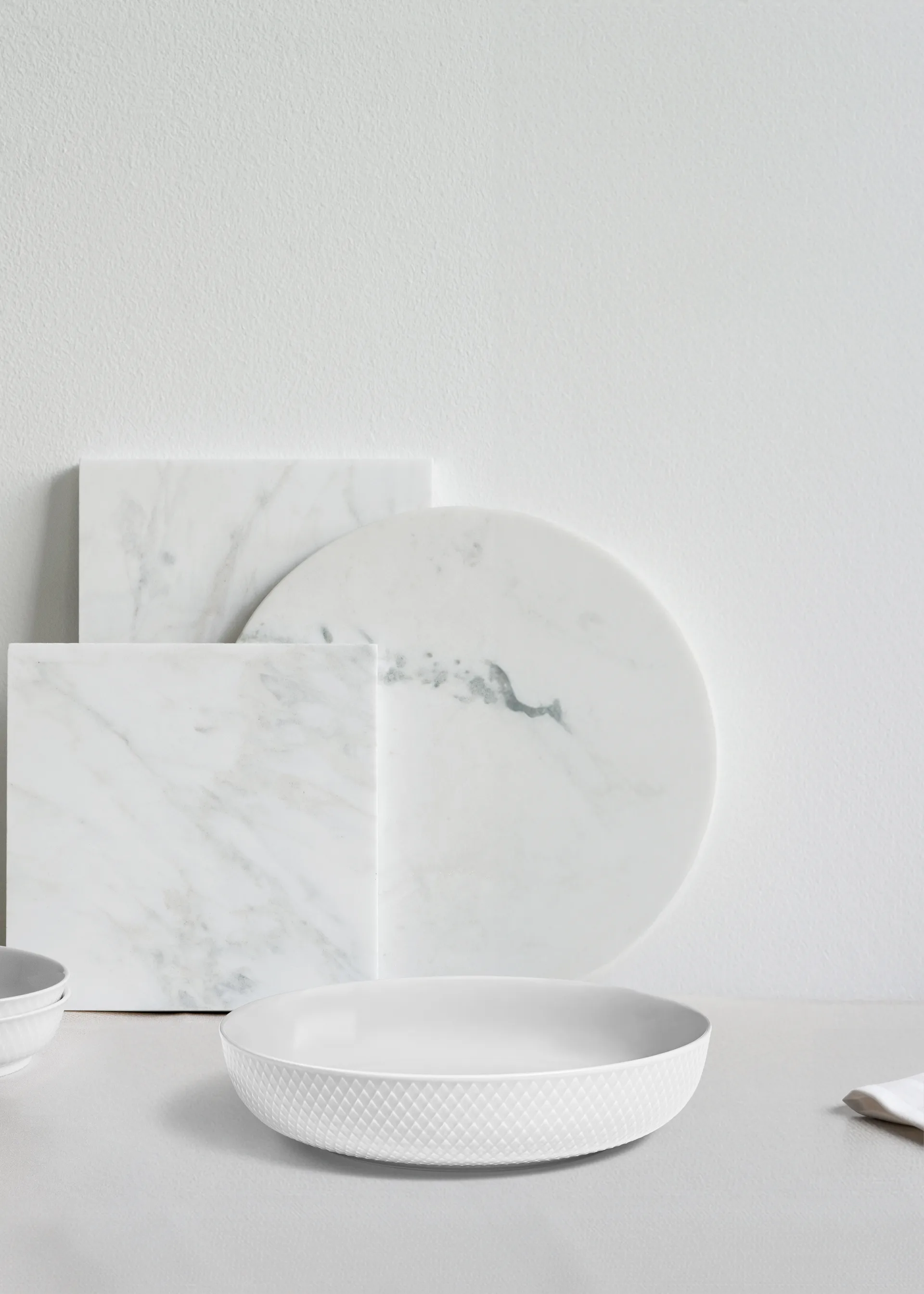 Bol para servir Rhombe Ø28 cm, Blanco Lyngby Porcelæn