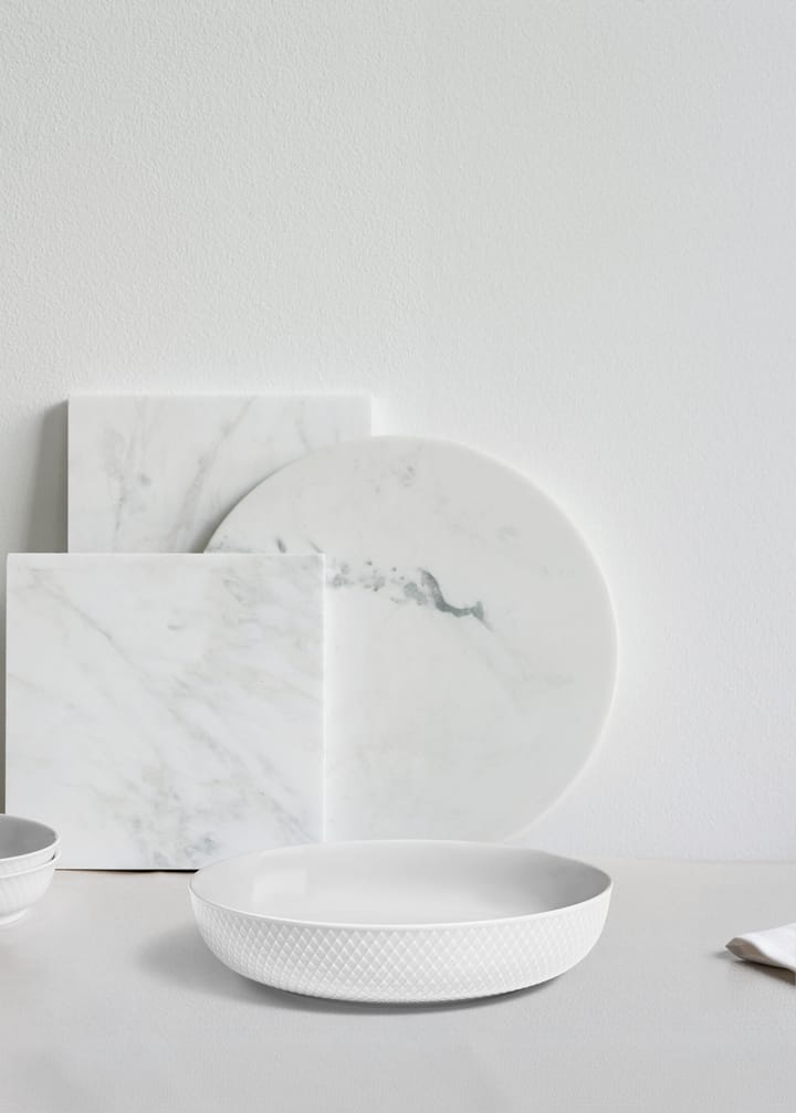 Bol para servir Rhombe Ø28 cm, Blanco Lyngby Porcelæn