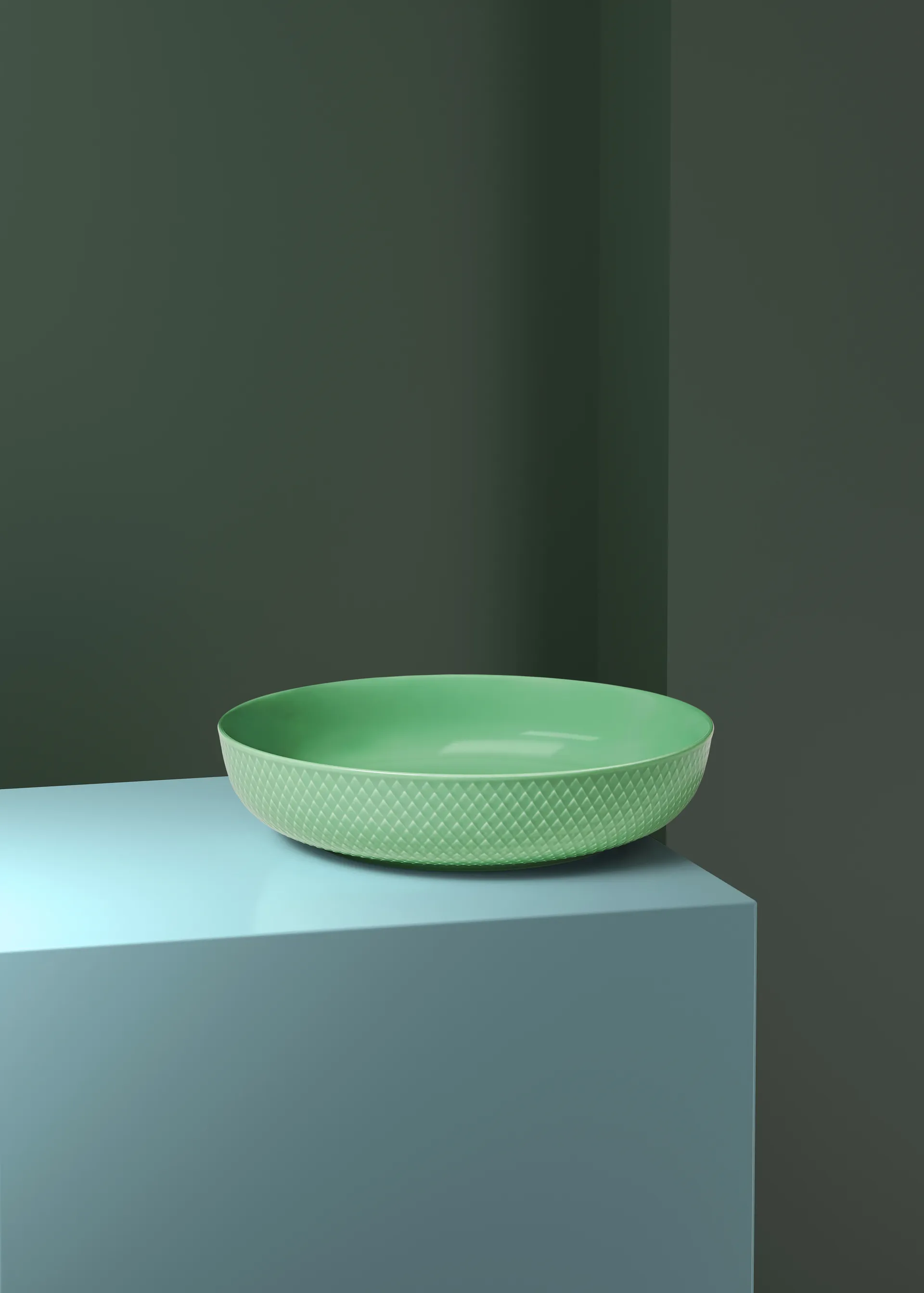 Bol para servir Rhombe Ø28 cm, Verde Lyngby Porcelæn