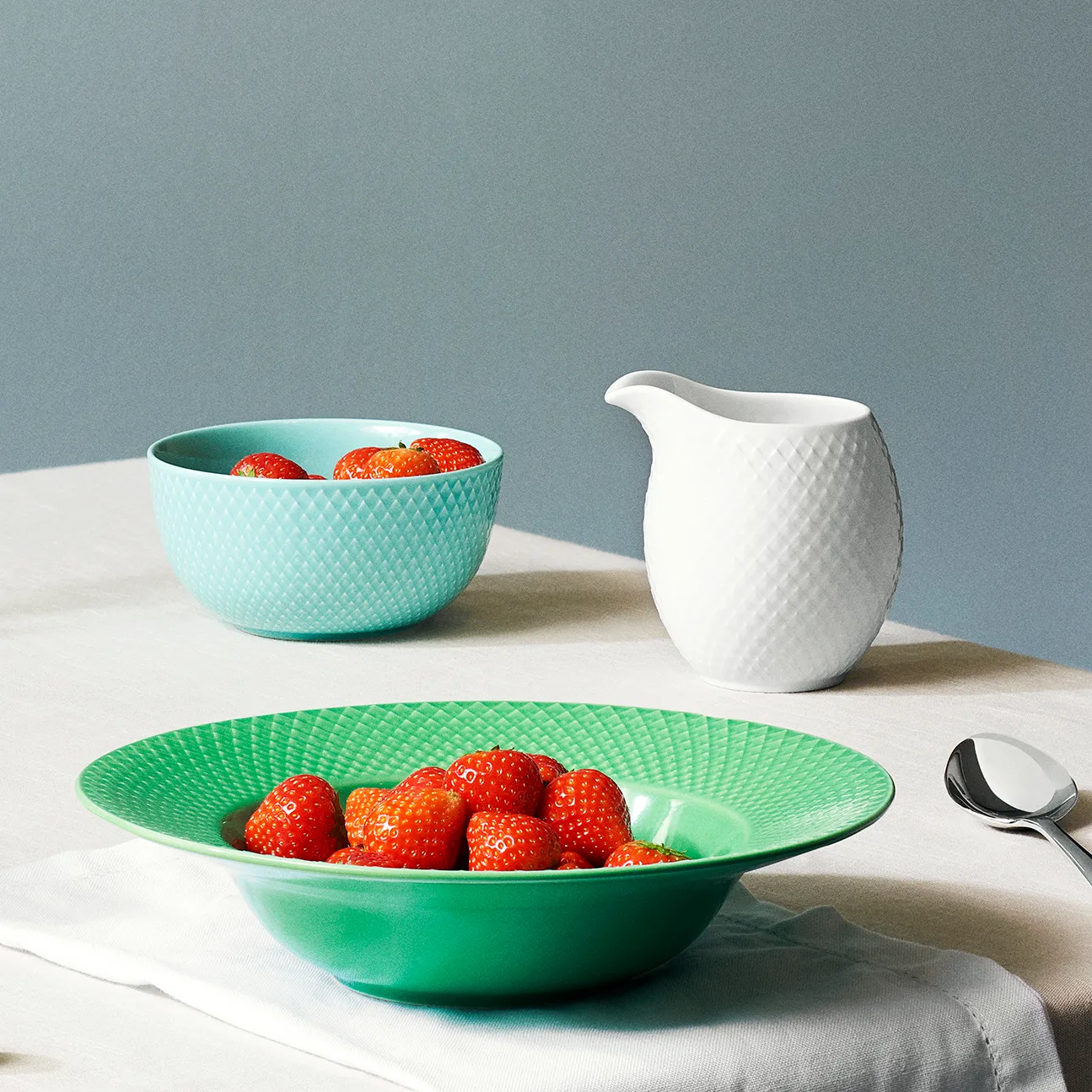 Bol Rhombe 50 cl, Aqua Lyngby Porcelæn