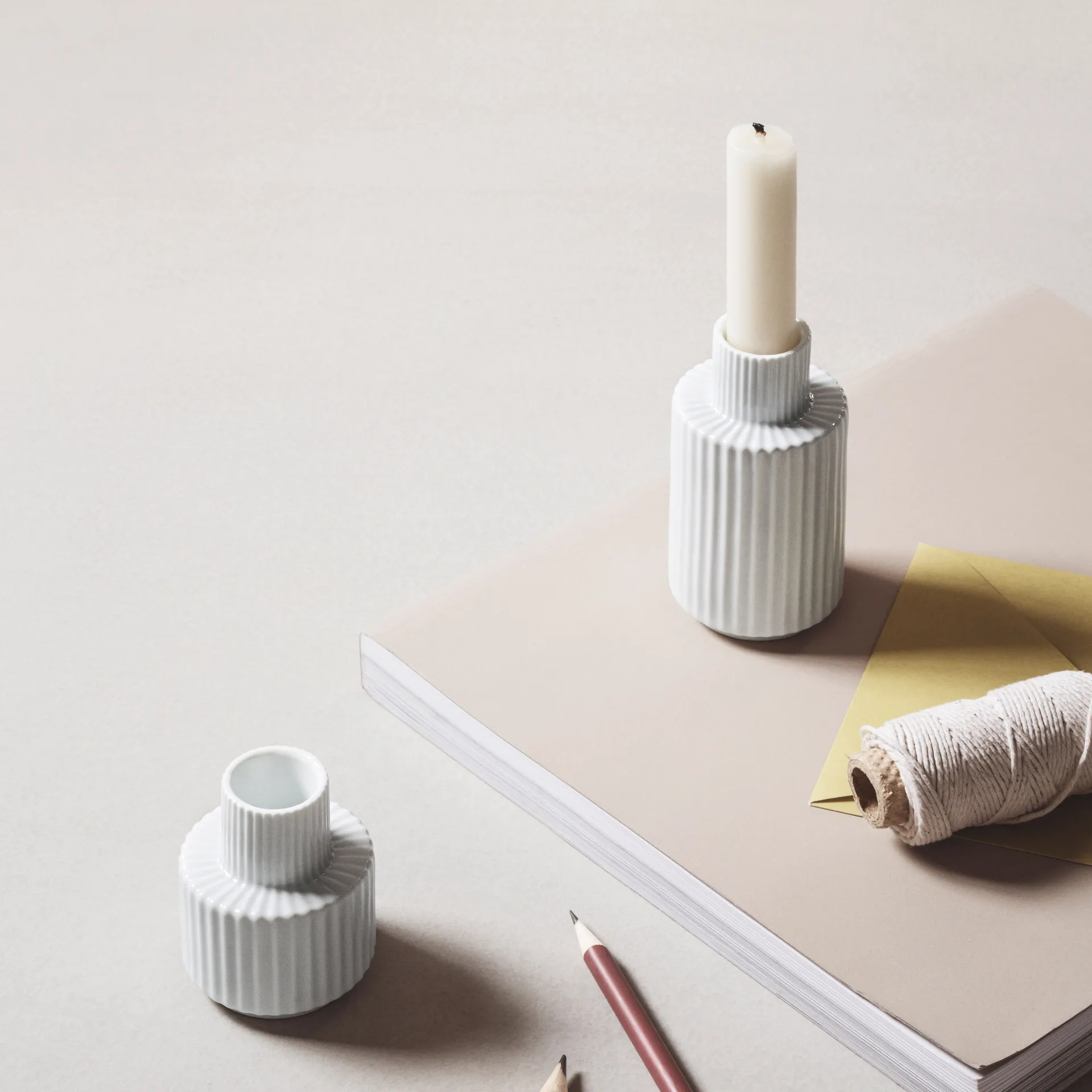 Candelabro Lyngby blanco, 7 cm Lyngby Porcelæn