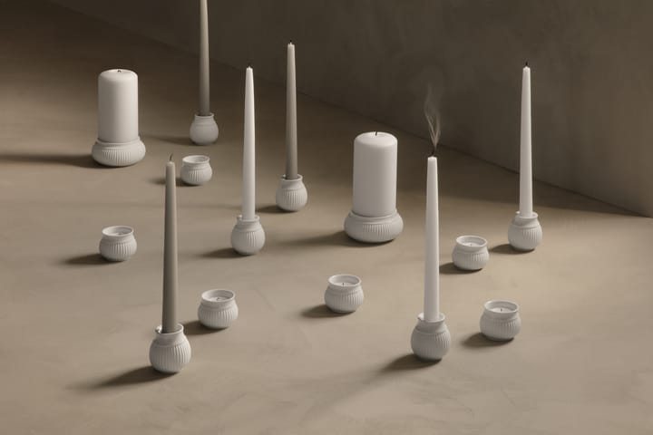Candelabro para vela gruesa Curve Ø11 cm, blanco Lyngby Porcelæn