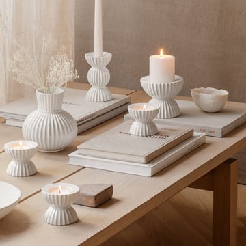 Candelabro para vela gruesa Lyngby Tura Ø11,5 cm - blanco - Lyngby Porcelæn