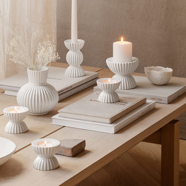 Candelabro para vela gruesa Lyngby Tura Ø11,5 cm, blanco Lyngby Porcelæn