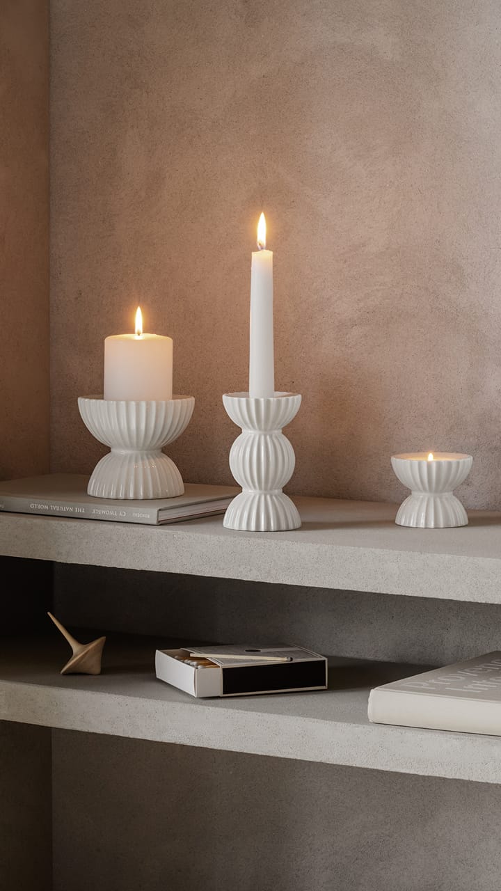 Candelabro para vela gruesa Lyngby Tura Ø11,5 cm, blanco Lyngby Porcelæn