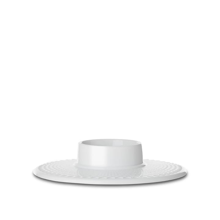 Candelabro para vela gruesa Rhombe, Blanco Lyngby Porcelæn
