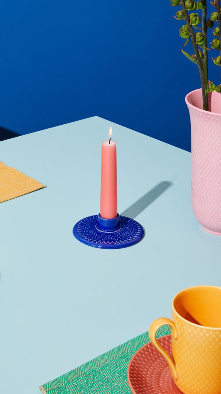 Candelabro Rhombe 3 cm, Azul oscuro Lyngby Porcelæn