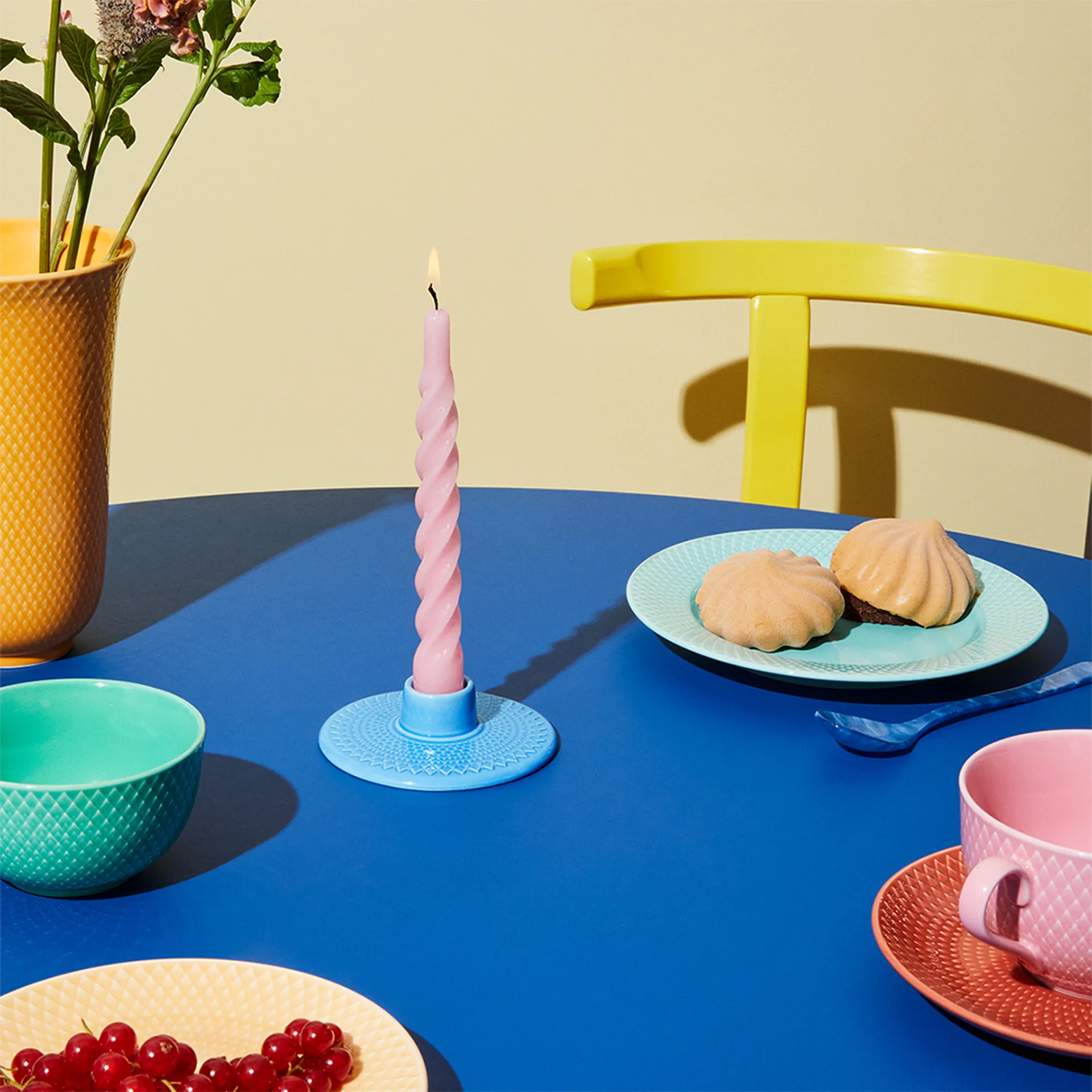 Candelabro Rhombe 3 cm, Azul Lyngby Porcelæn