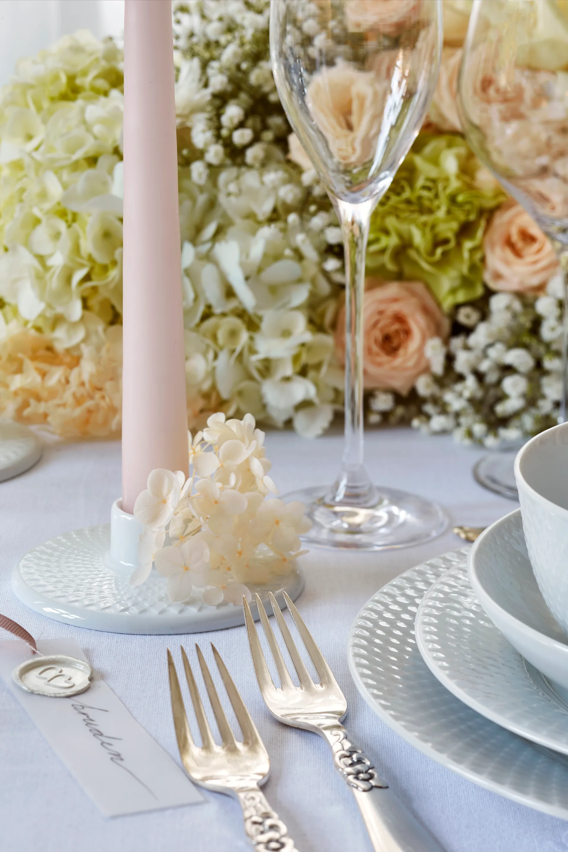 Candelabro Rhombe 3 cm, Blanco Lyngby Porcelæn