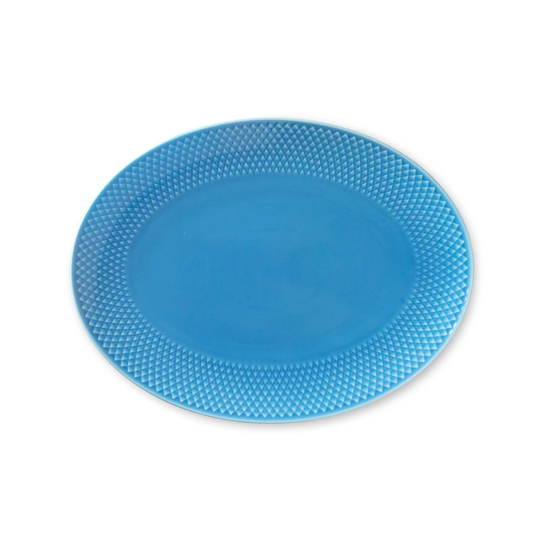 Fuente de servir Rhombe ovalado 21,5x28,5 cm, Azul Lyngby Porcelæn