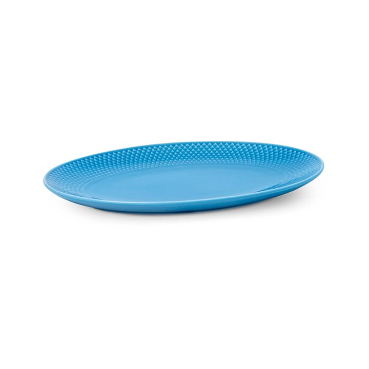 Fuente de servir Rhombe ovalado 21,5x28,5 cm, Azul Lyngby Porcelæn