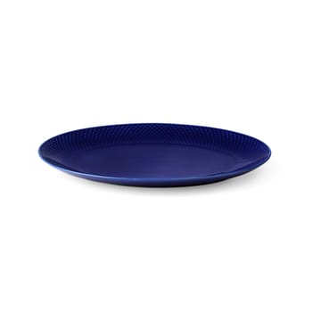 Fuente de servir Rhombe ovalado 35x26,5 cm - Azul oscuro - Lyngby Porcelæn