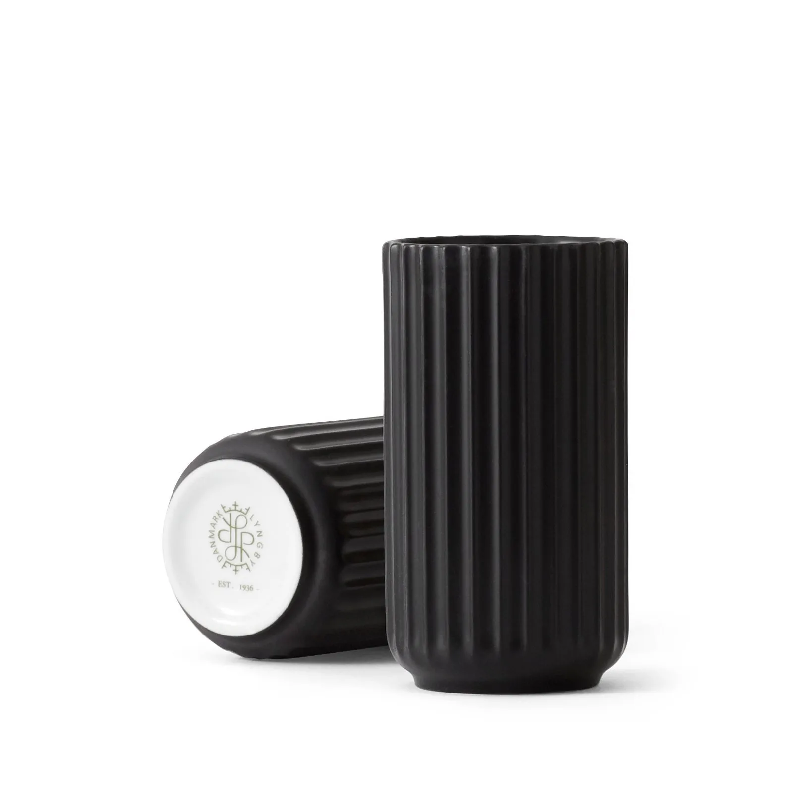 Jarrón Lyngby , negro mate, 12 cm Lyngby Porcelæn