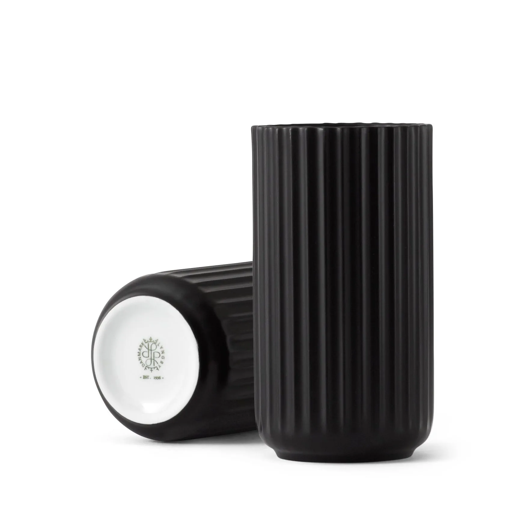 Jarrón Lyngby , negro mate, 15 cm Lyngby Porcelæn