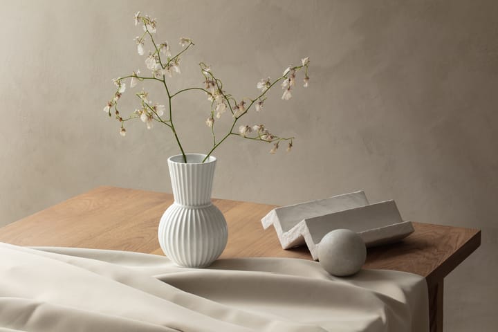 Jarrón Lyngby Tura blanco, 18 cm Lyngby Porcelæn