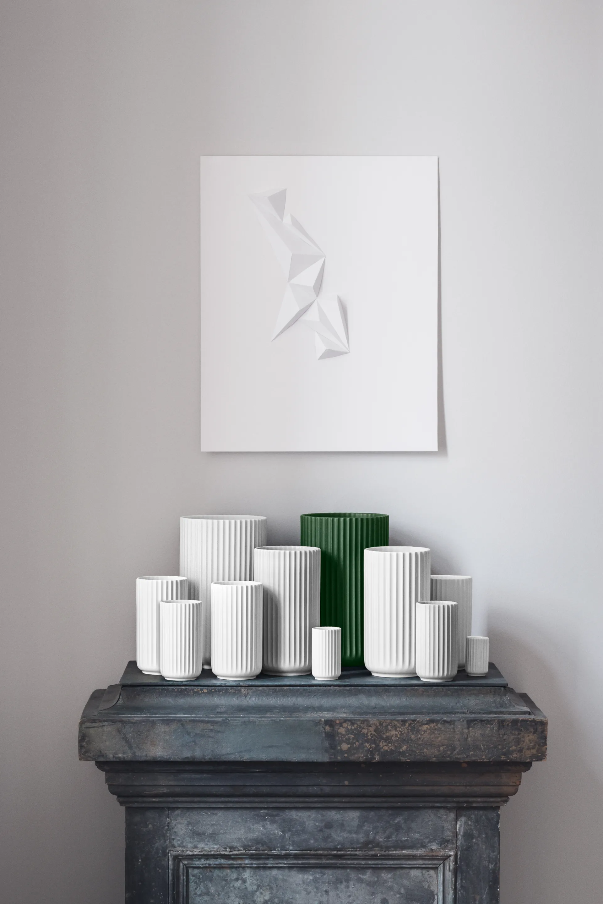 Jarrón Lyngby, Verde oscuro, 31 cm Lyngby Porcelæn