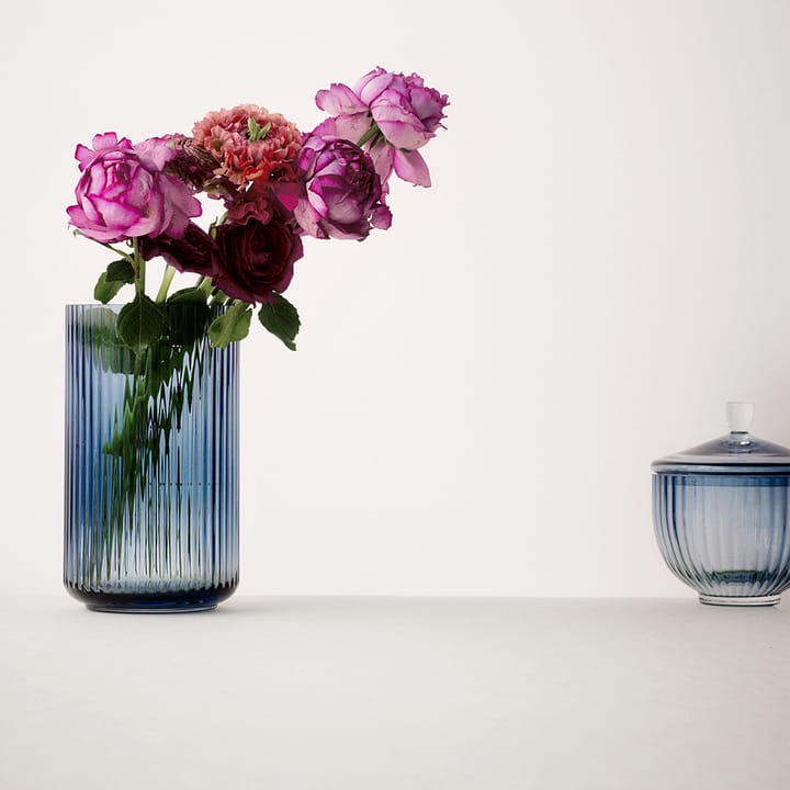 Jarrón Lyngby vidrio azul medianoche, 38 cm Lyngby Porcelæn