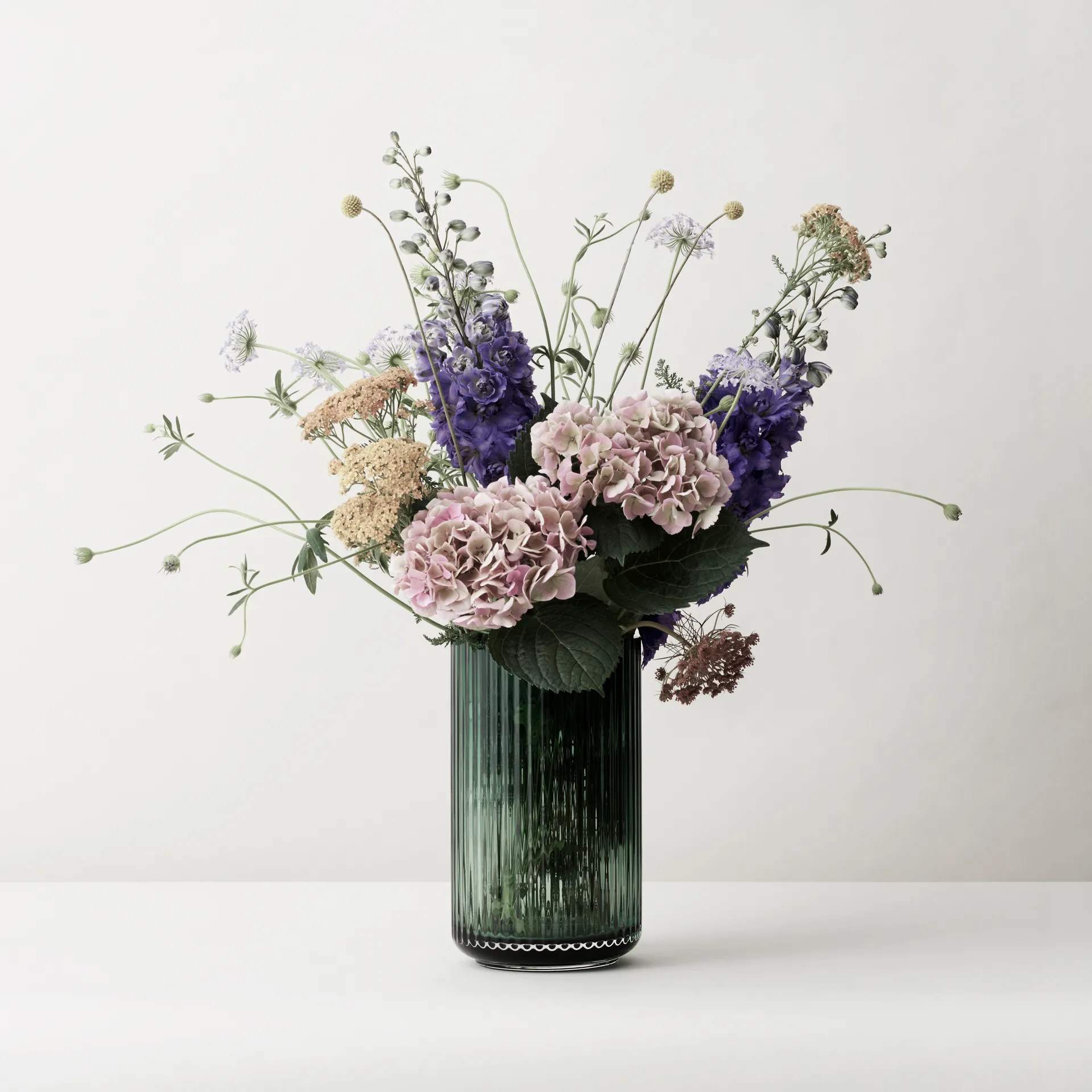 Jarrón Lyngby, vidrio verde, 20 cm Lyngby Porcelæn