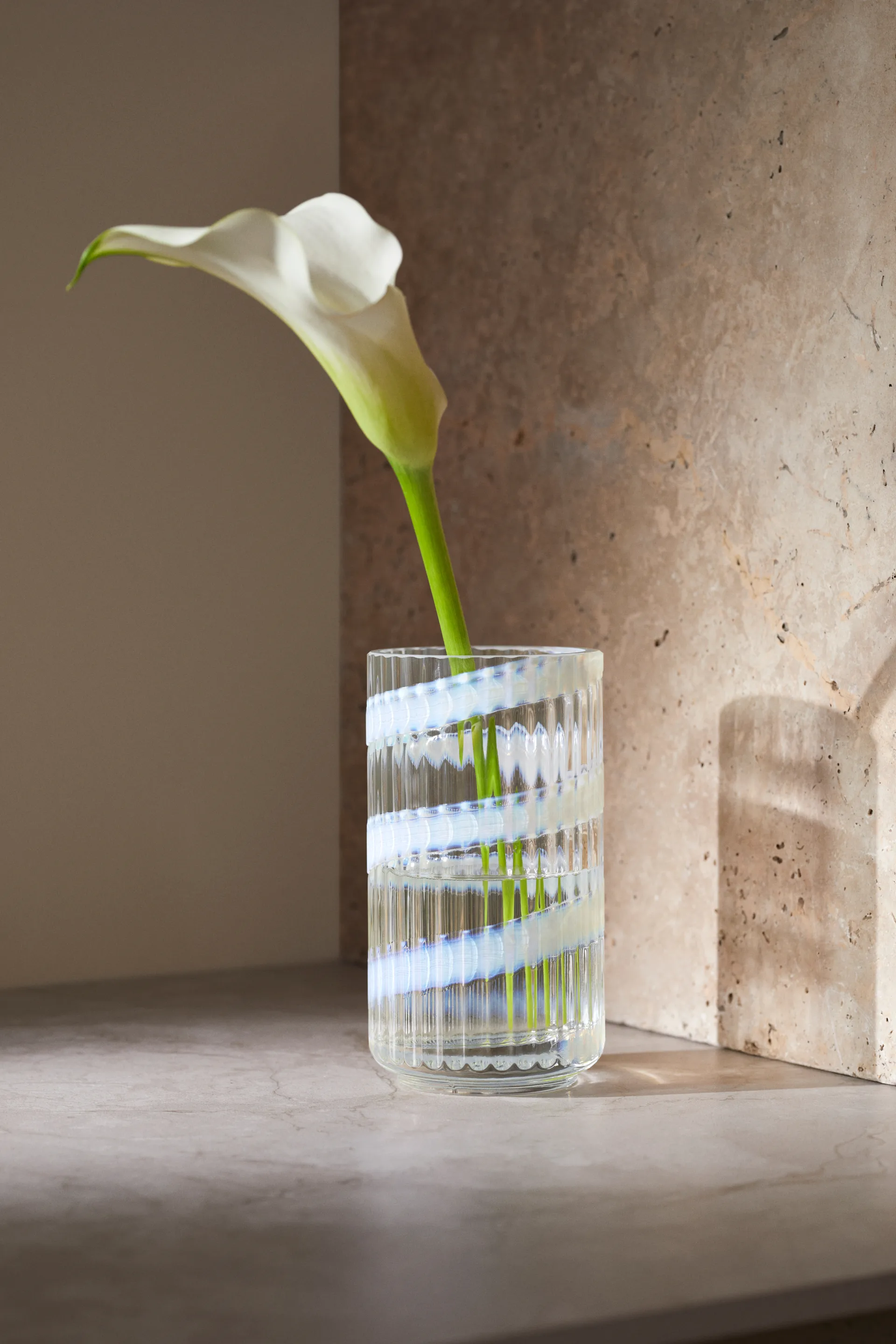 Jarrón Lyngby, White swirl, 15,5 cm Lyngby Porcelæn