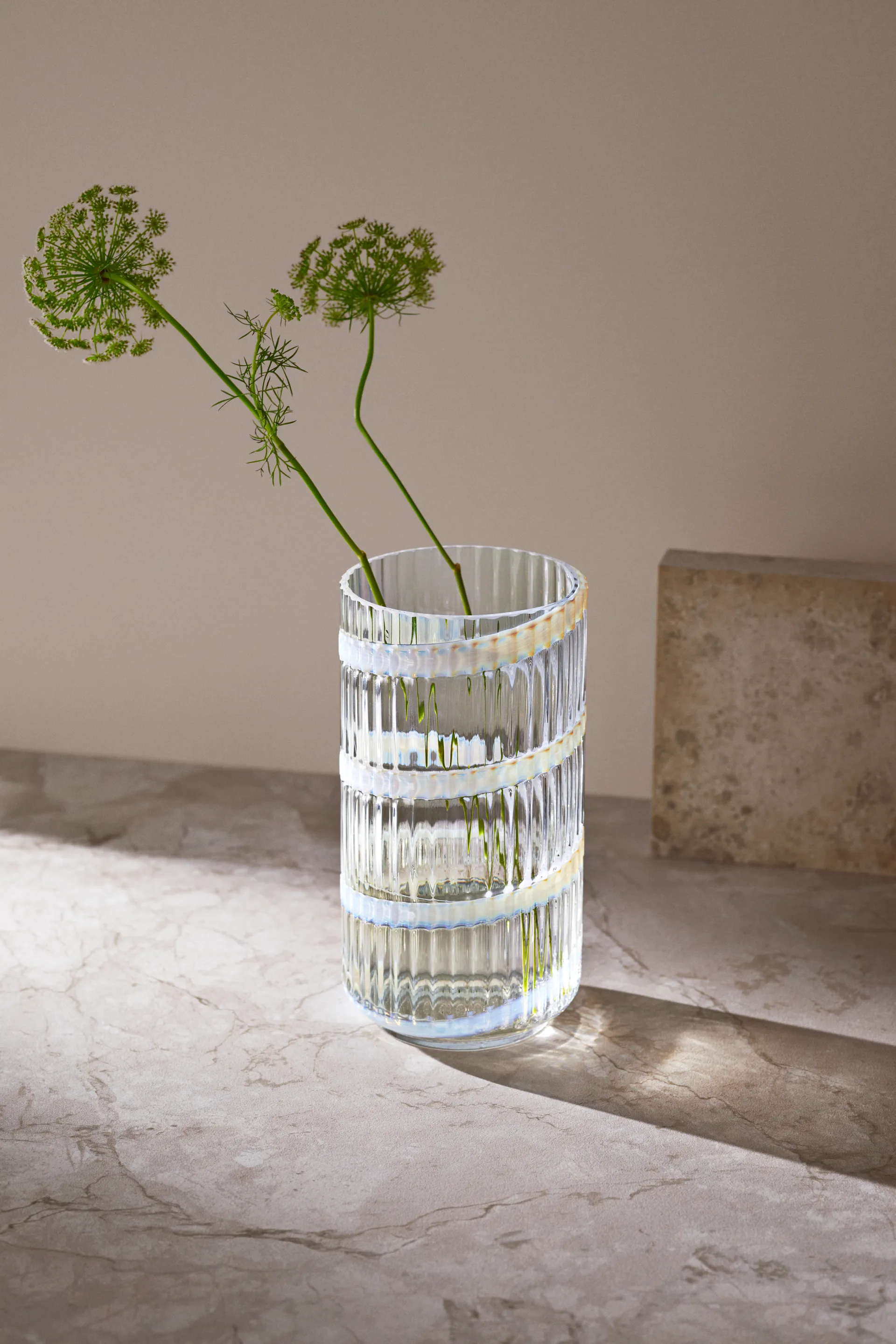 Jarrón Lyngby, White swirl, 25 cm Lyngby Porcelæn