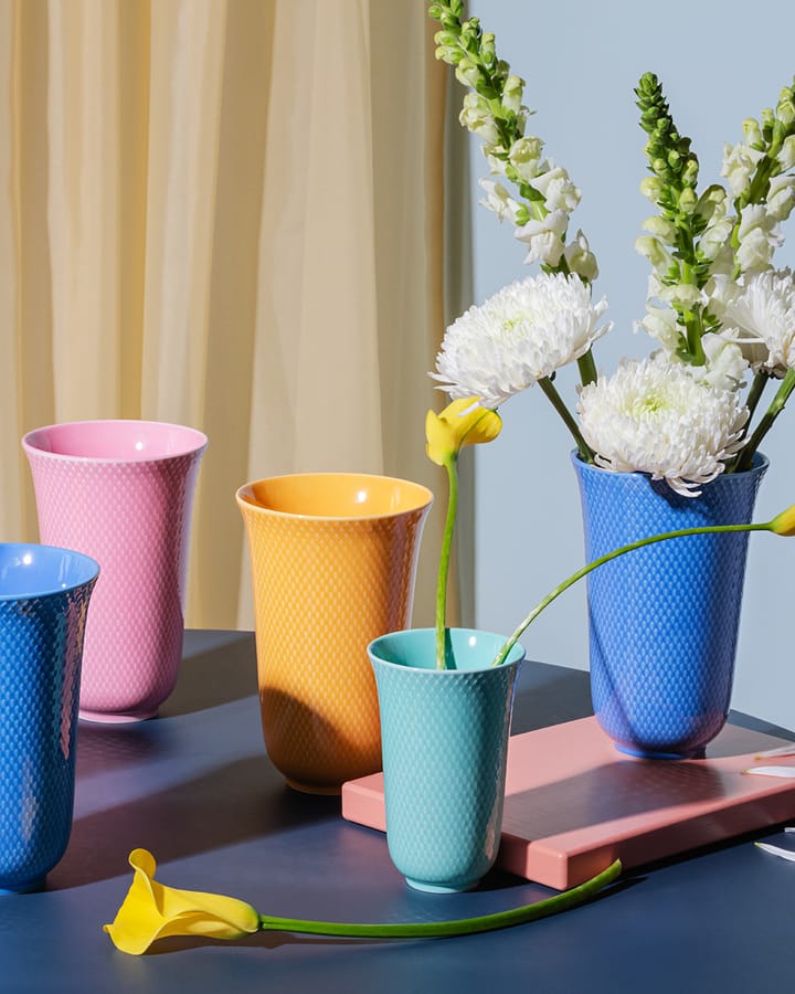 Jarrón Rhombe 20 cm, Azul Lyngby Porcelæn
