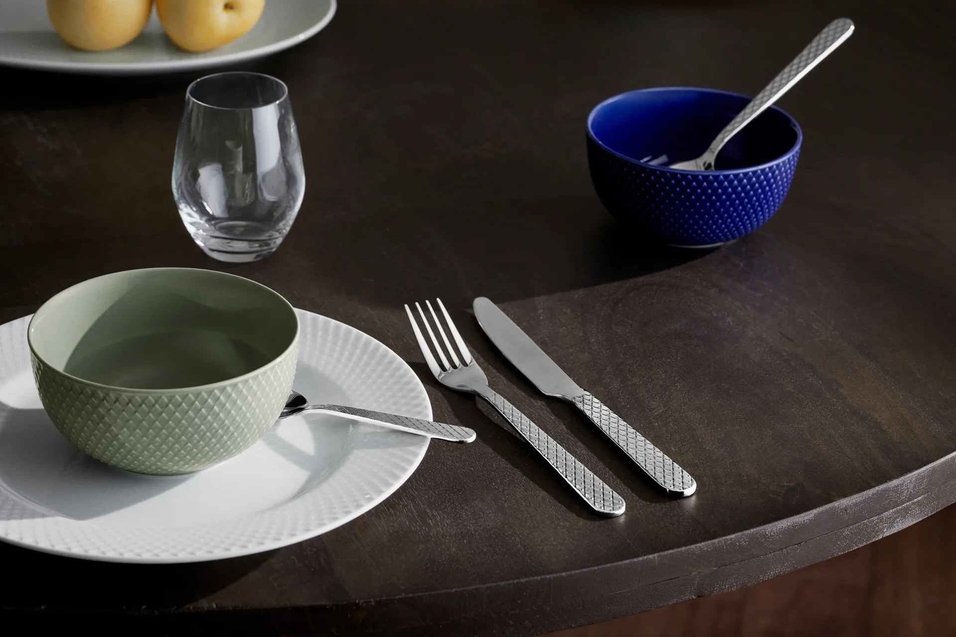 Juego de cubiertos Rhombe, 16 piezas Lyngby Porcelæn