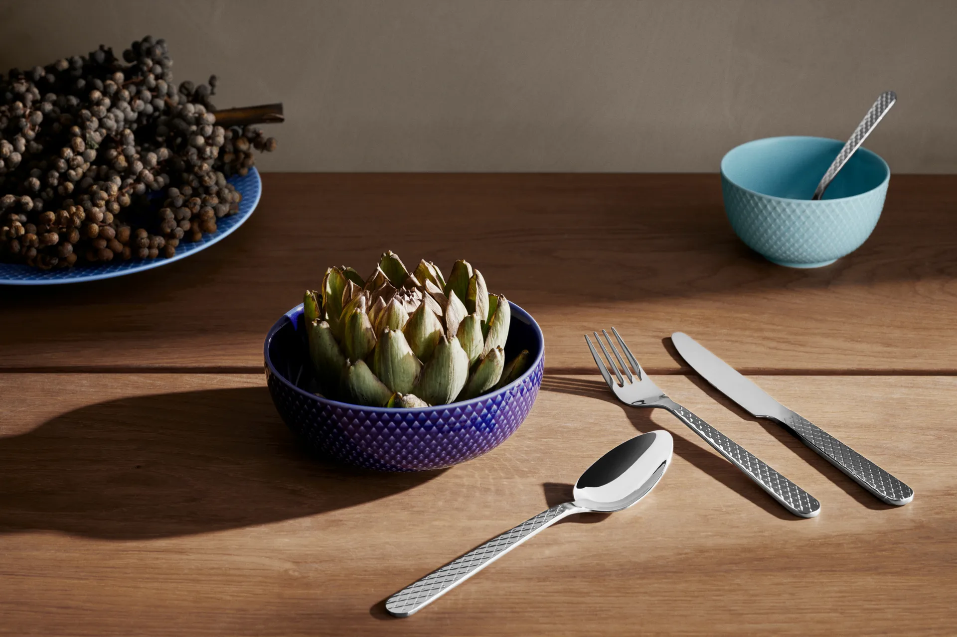 Juego de cubiertos Rhombe, 16 piezas Lyngby Porcelæn