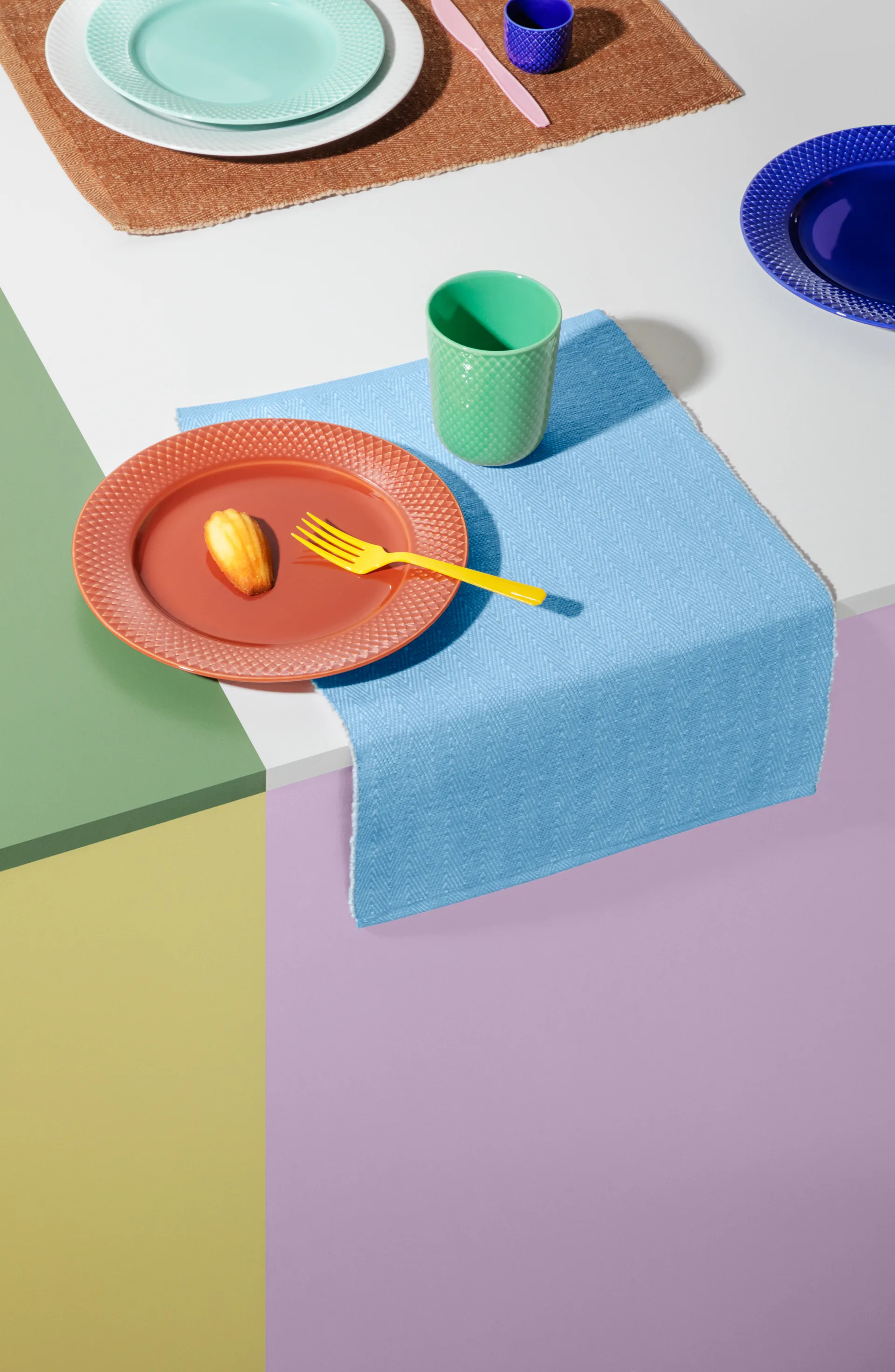 Mantel individual Herringbone 30x43 cm, Turquesa Lyngby Porcelæn