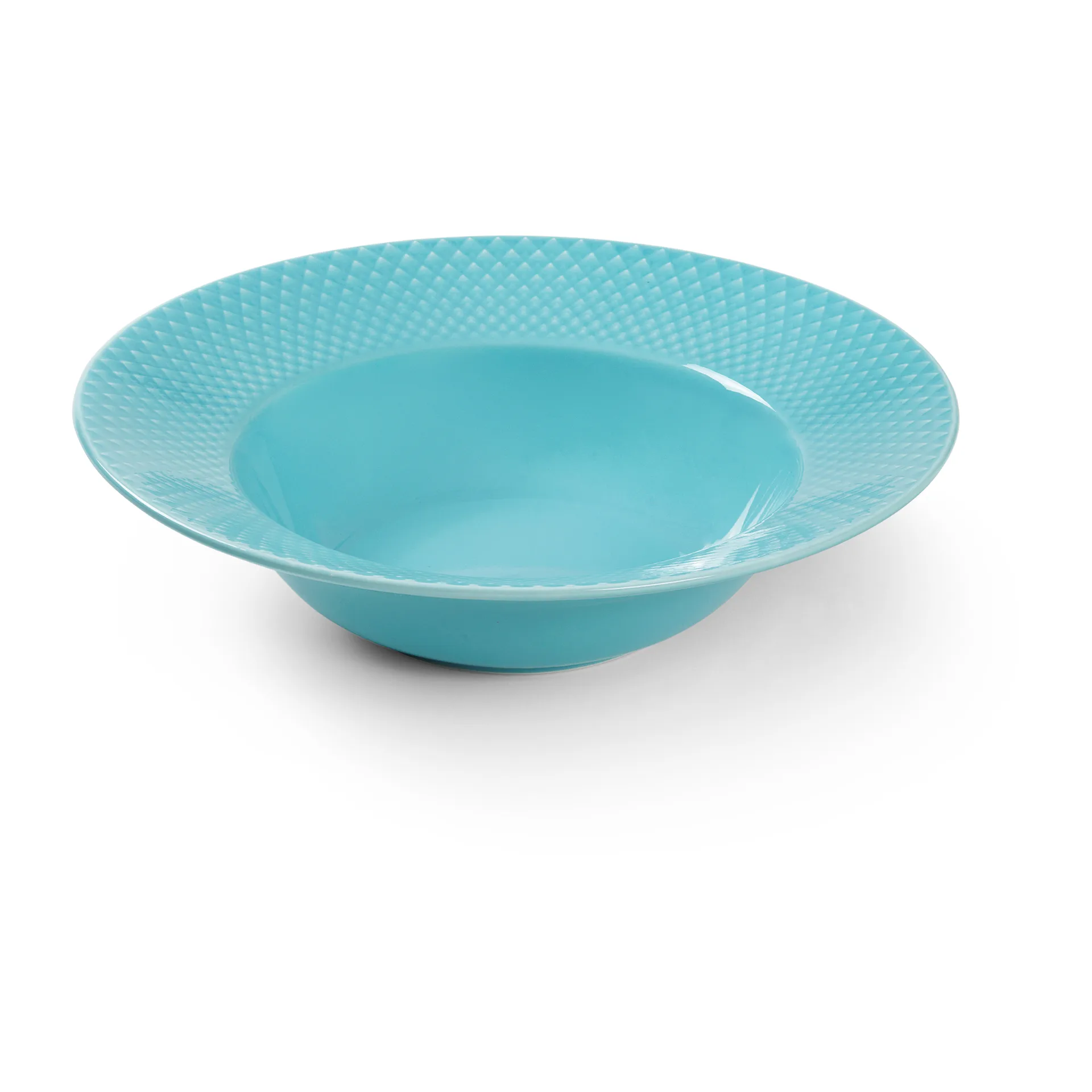 Plato hondo Rhombe Ø24,5 cm, turquesa Lyngby Porcelæn