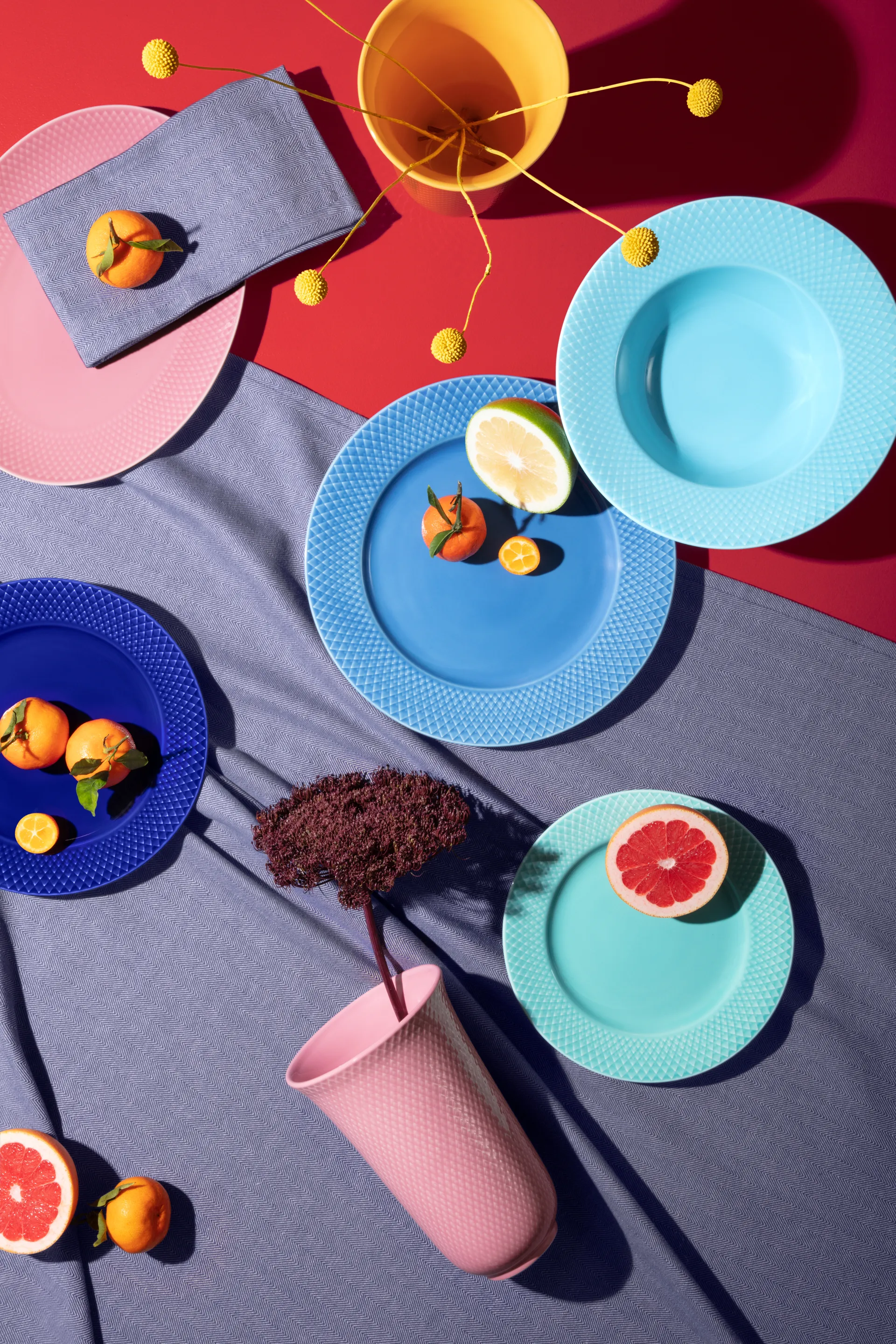 Plato hondo Rhombe Ø24,5 cm, turquesa Lyngby Porcelæn