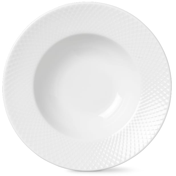 Plato hondo Rhombe blanco - Ø 24,5 cm - Lyngby Porcelæn