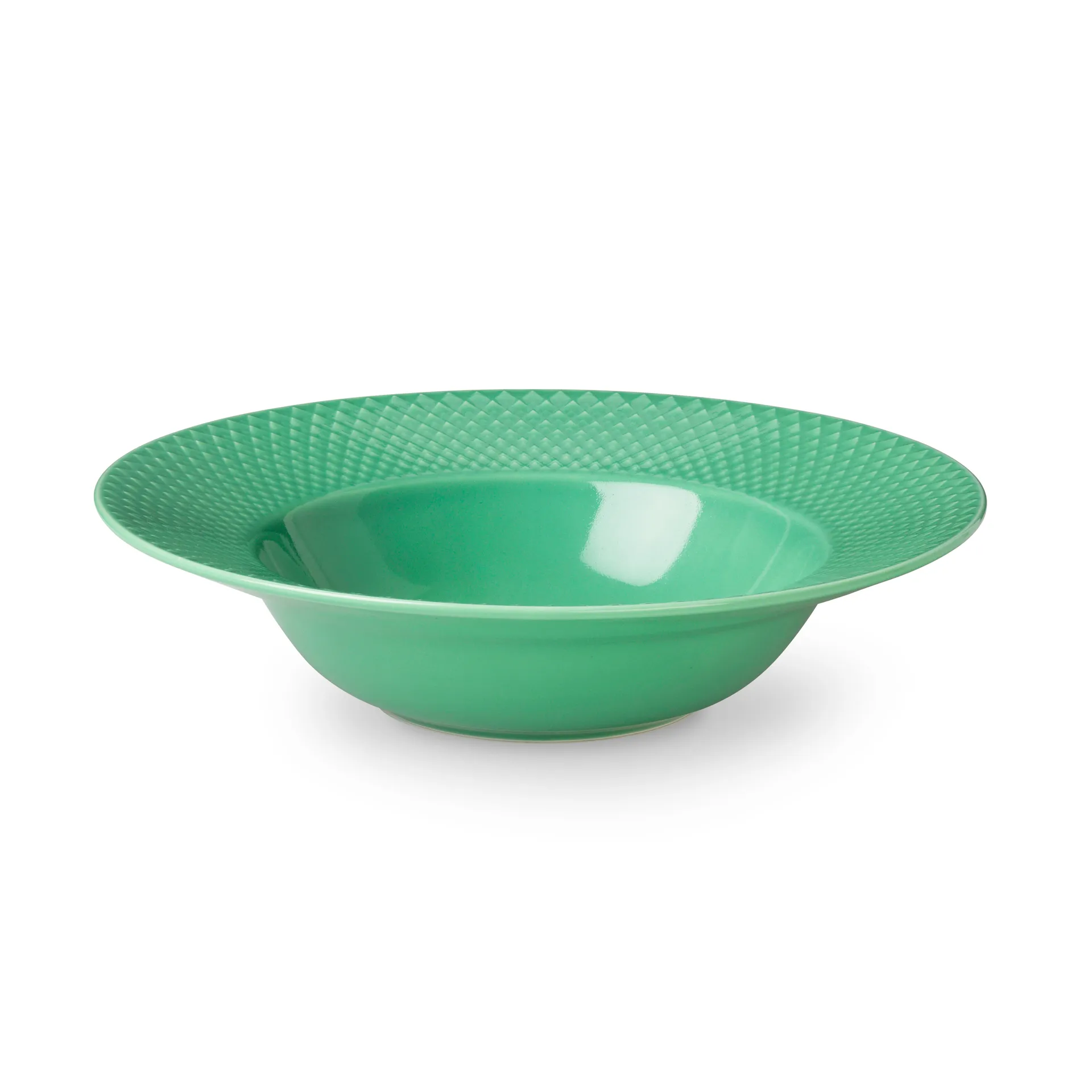 Plato hondo Rhombe verde, 24,5 cm Lyngby Porcelæn