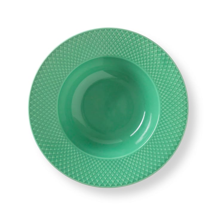 Plato hondo Rhombe verde, 24,5 cm Lyngby Porcelæn