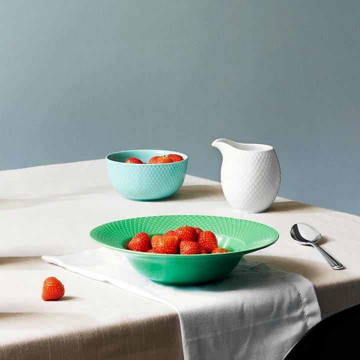 Plato hondo Rhombe verde, 24,5 cm Lyngby Porcelæn