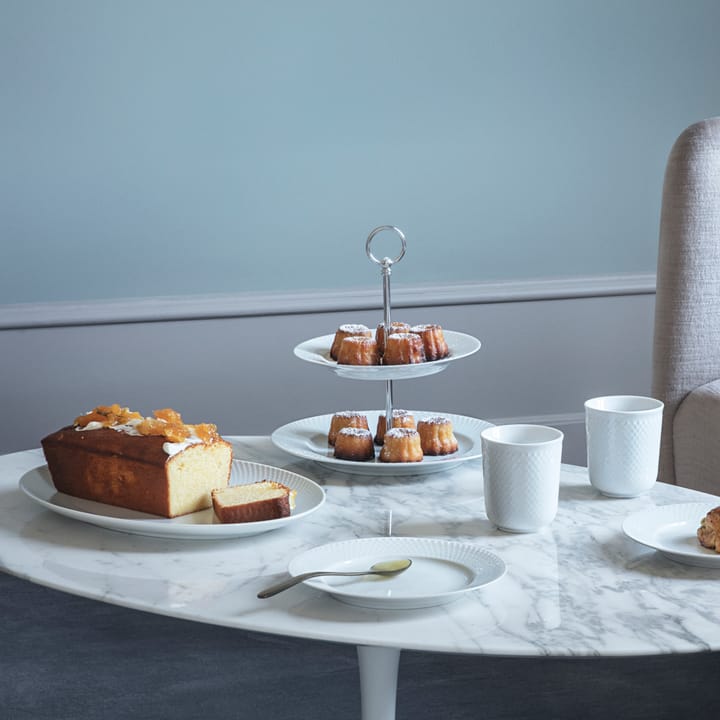 Plato para tarta Rhombe Ø 27 cm, blanco Lyngby Porcelæn