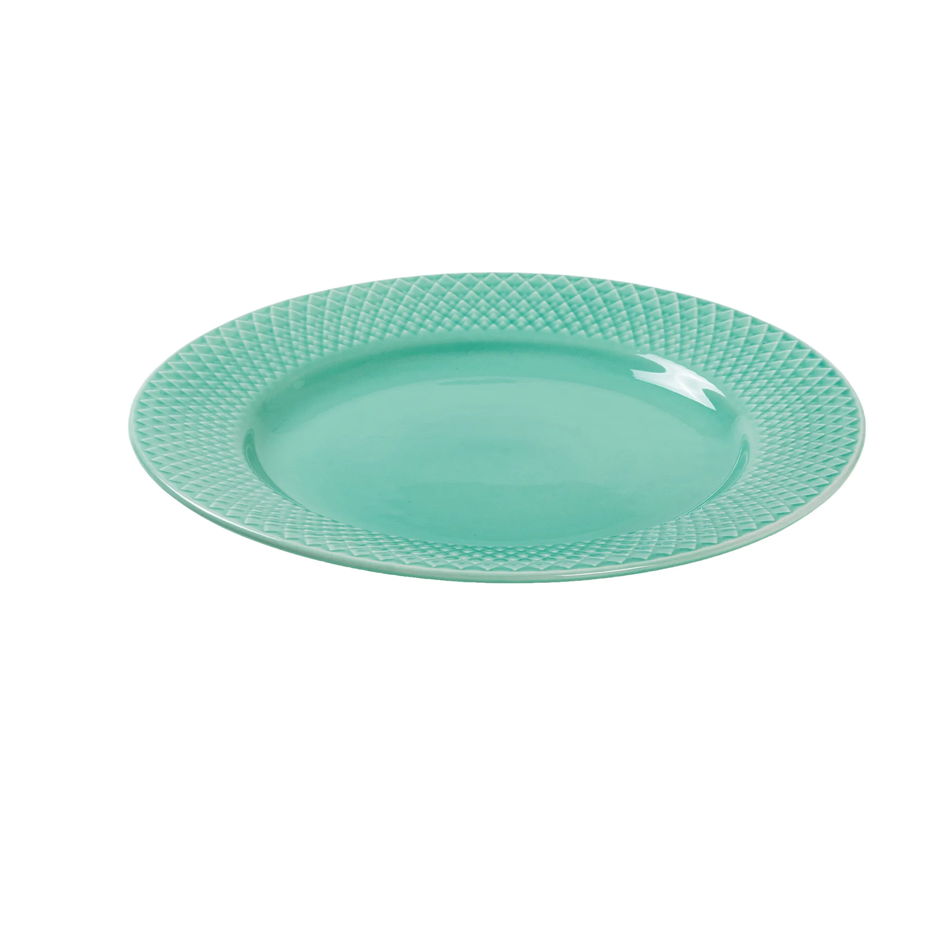 Plato Rhombe Ø21 cm, Aqua Lyngby Porcelæn