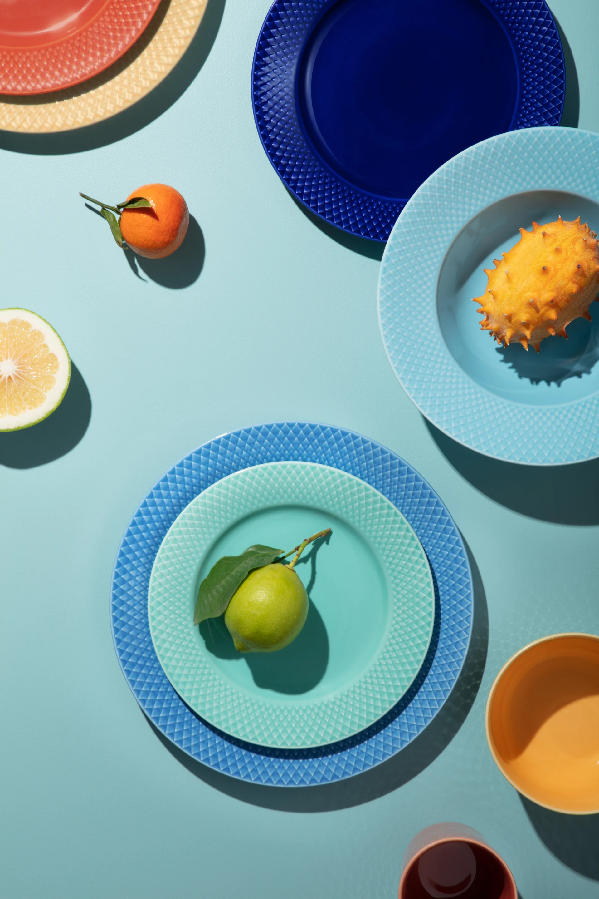 Plato Rhombe Ø21 cm, Aqua Lyngby Porcelæn