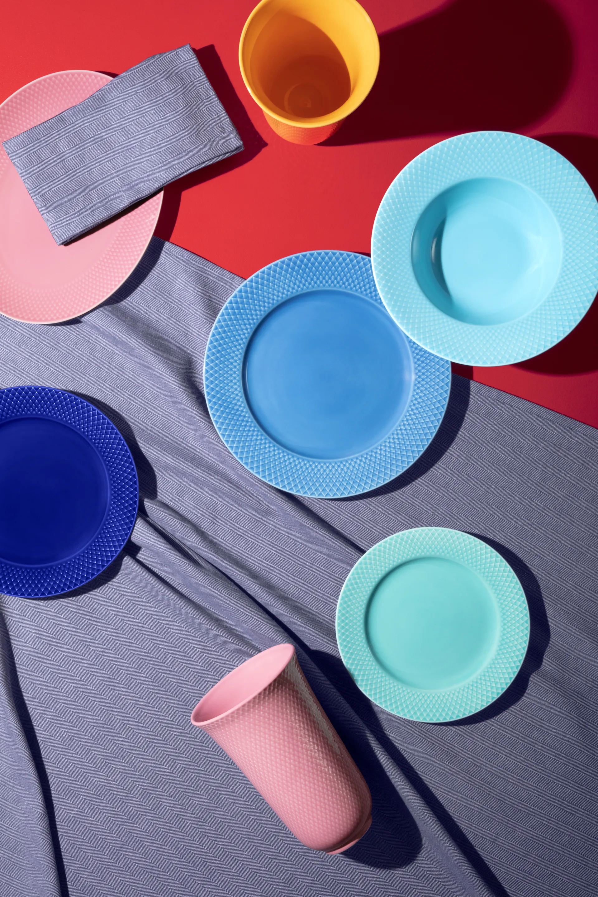 Plato Rhombe Ø21 cm, Aqua Lyngby Porcelæn