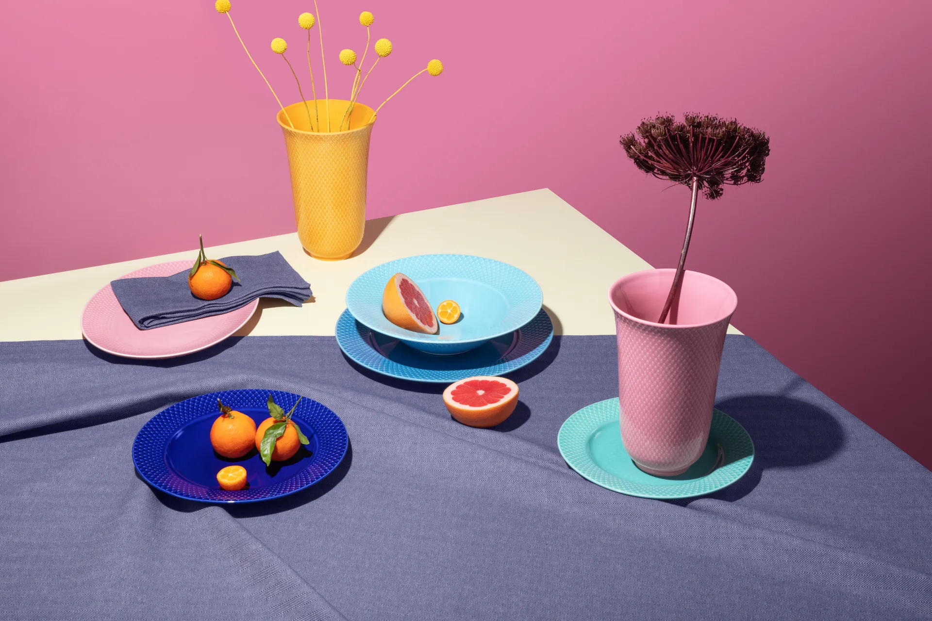 Plato Rhombe Ø21 cm, Aqua Lyngby Porcelæn