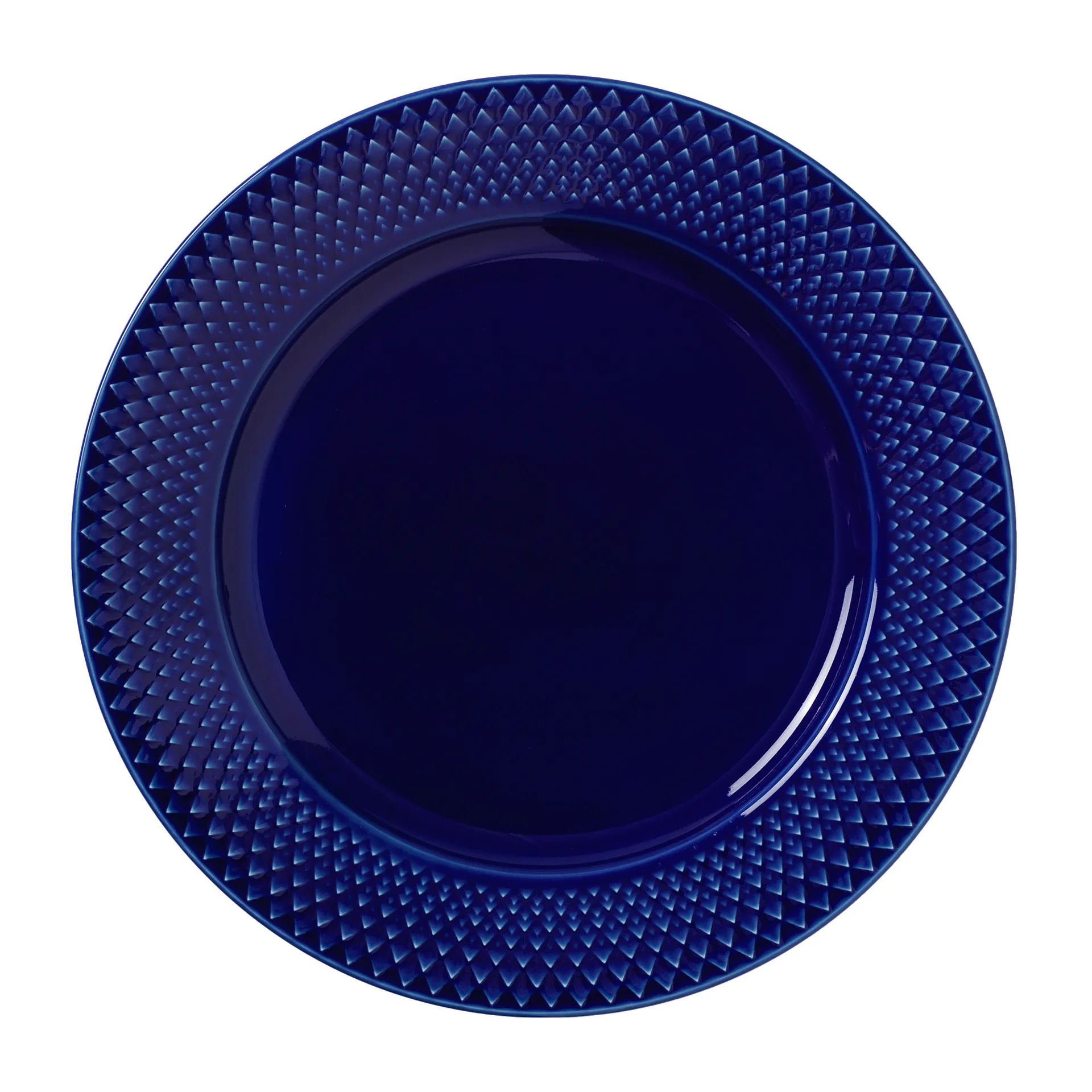 Plato Rhombe Ø23 cm, azul oscuro Lyngby Porcelæn