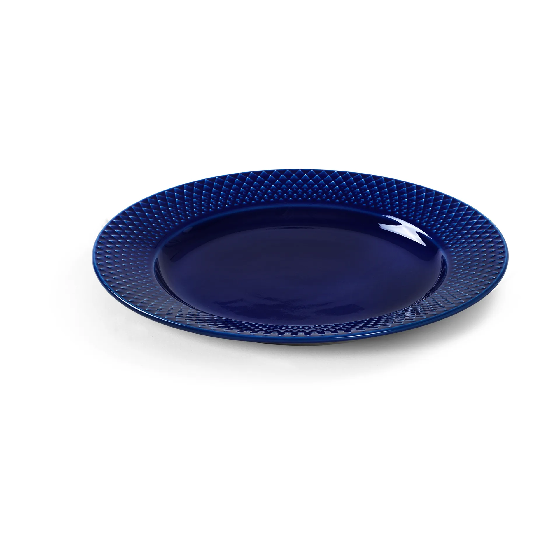 Plato Rhombe Ø23 cm, azul oscuro Lyngby Porcelæn
