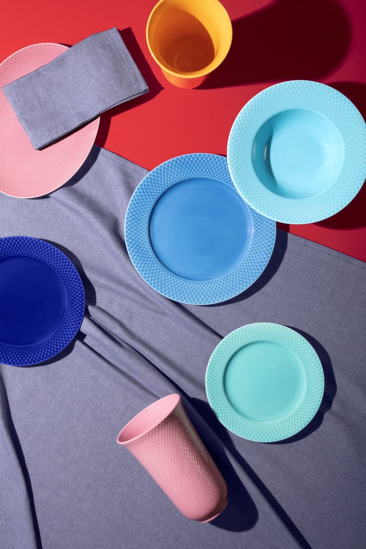 Plato Rhombe Ø23 cm, azul oscuro Lyngby Porcelæn