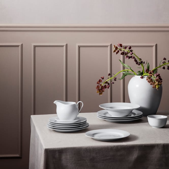 Plato Rhombe blanco, Ø 23 cm Lyngby Porcelæn