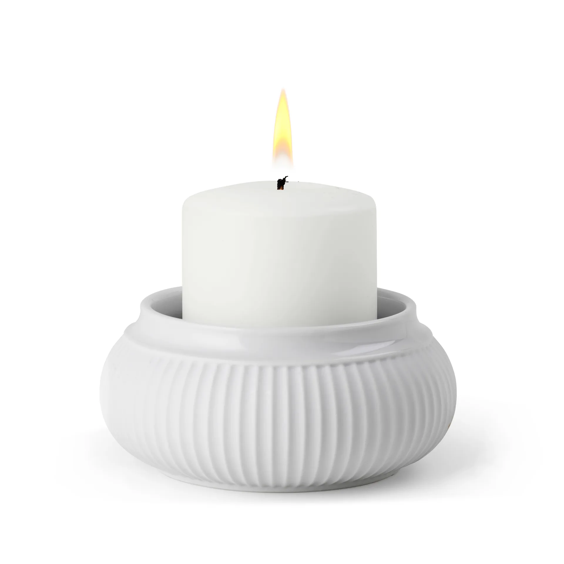 Portavelas Curve Ø6,5 cm, blanco Lyngby Porcelæn