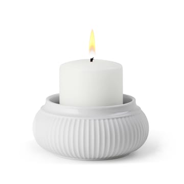 Portavelas Curve Ø6,5 cm - blanco - Lyngby Porcelæn