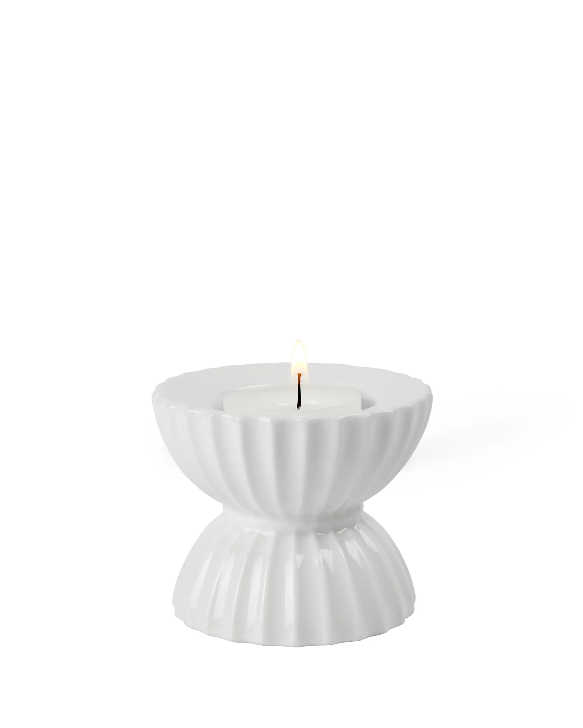 Portavelas Lyngby Tura Ø8 cm, blanco Lyngby Porcelæn