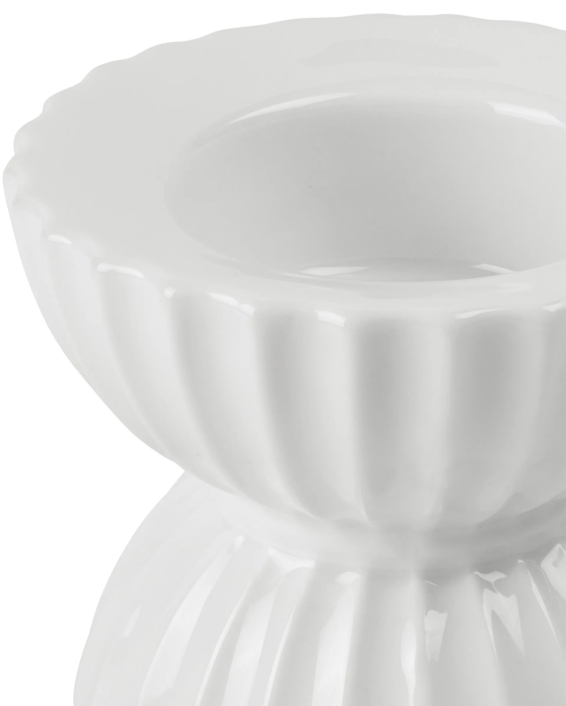 Portavelas Lyngby Tura Ø8 cm, blanco Lyngby Porcelæn