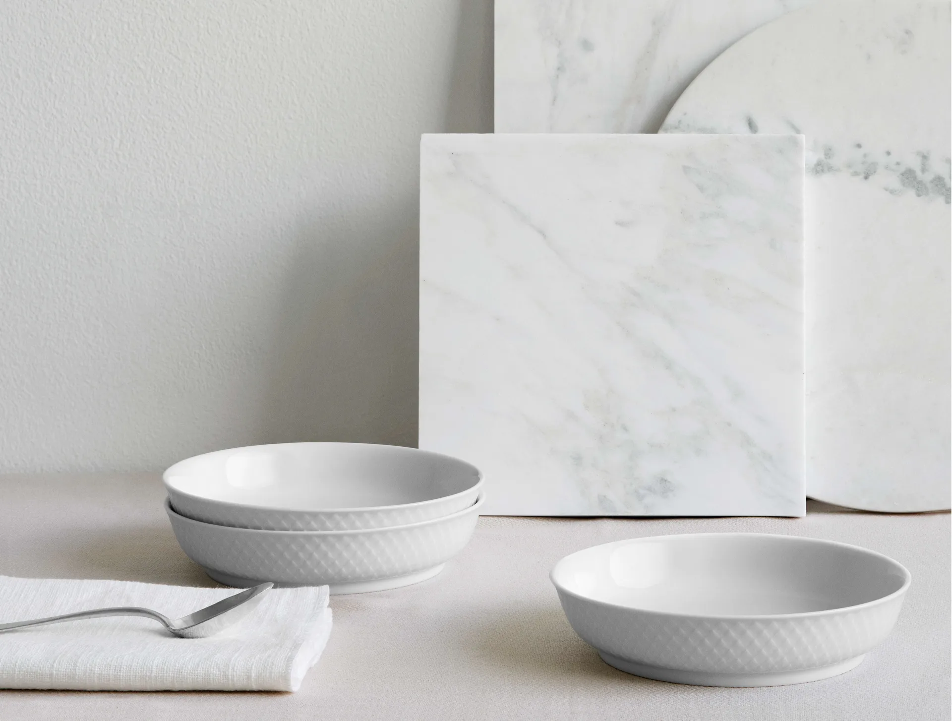 Rhombe Plato de postre Ø16 cm, Blanco Lyngby Porcelæn